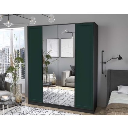 Шкаф распашной Тренд КТ-Ш4 (з) (Антрацит ЛДСП/ Изумруд ЛМДФ) Ш1800 В2128 Г547